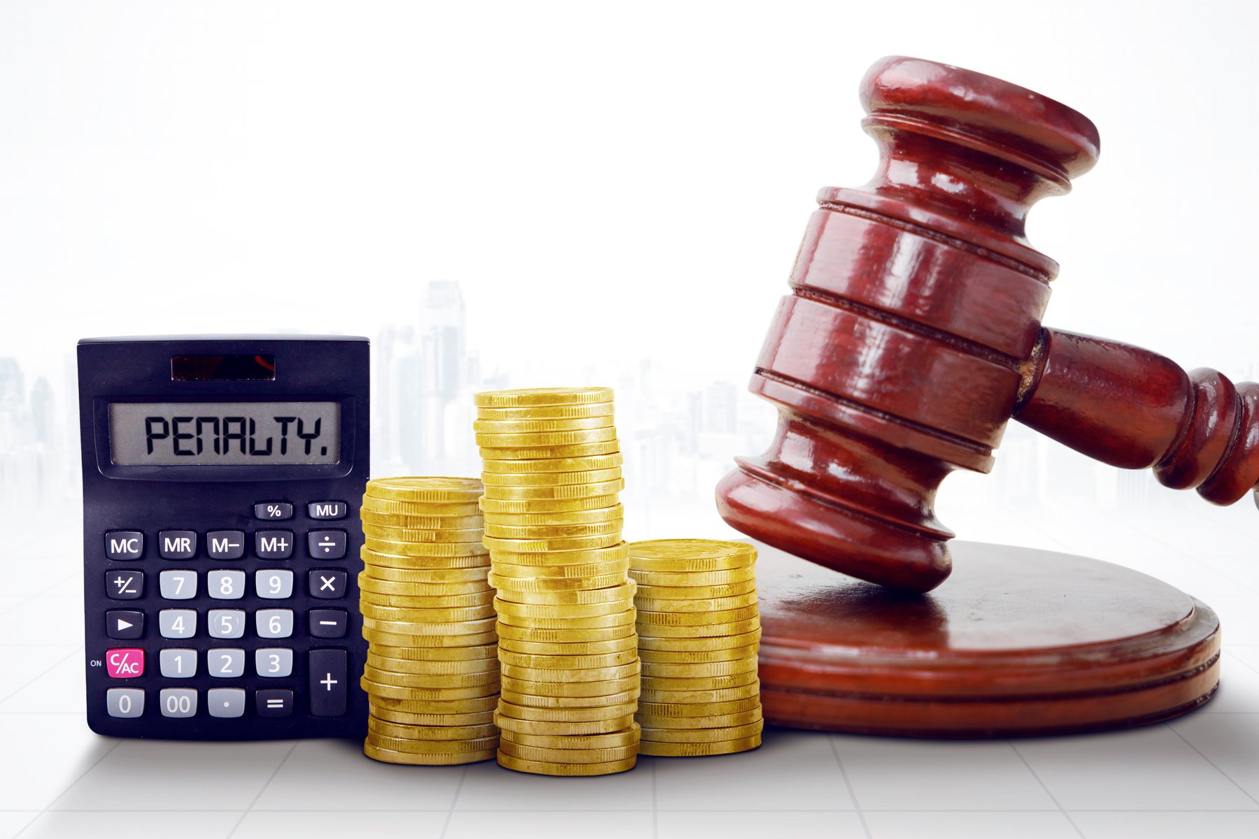 Penalty Word on a Calculator with Justice Gavel